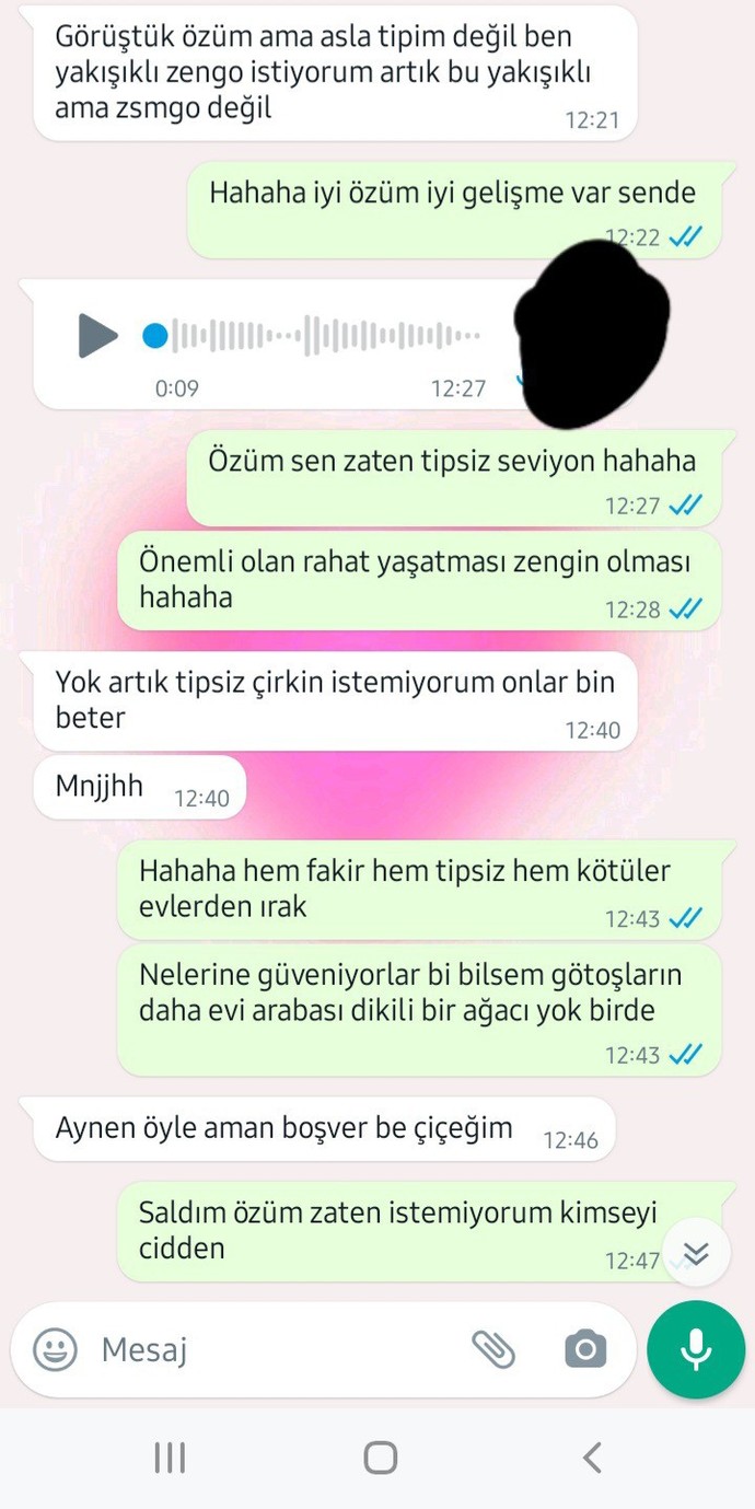 Bu yazışmaları gören sevgilim benden ayrıldı çok saçma değil mi?
