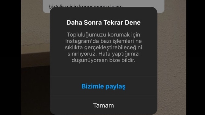 İnstagram sizlerde de hata veriyor mu?