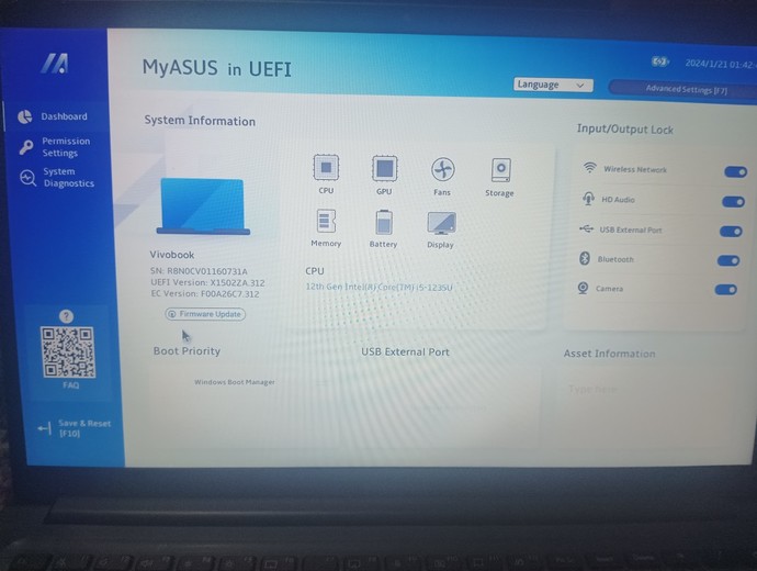 Asus bilgisayar başlangıcı?