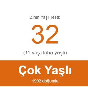 Zihin yaşinizla gercek yasiniz uyusuyor mu?
