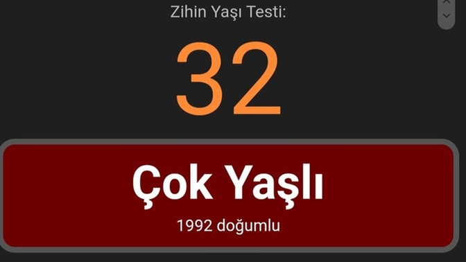 Zihin yaşinizla gercek yasiniz uyusuyor mu?