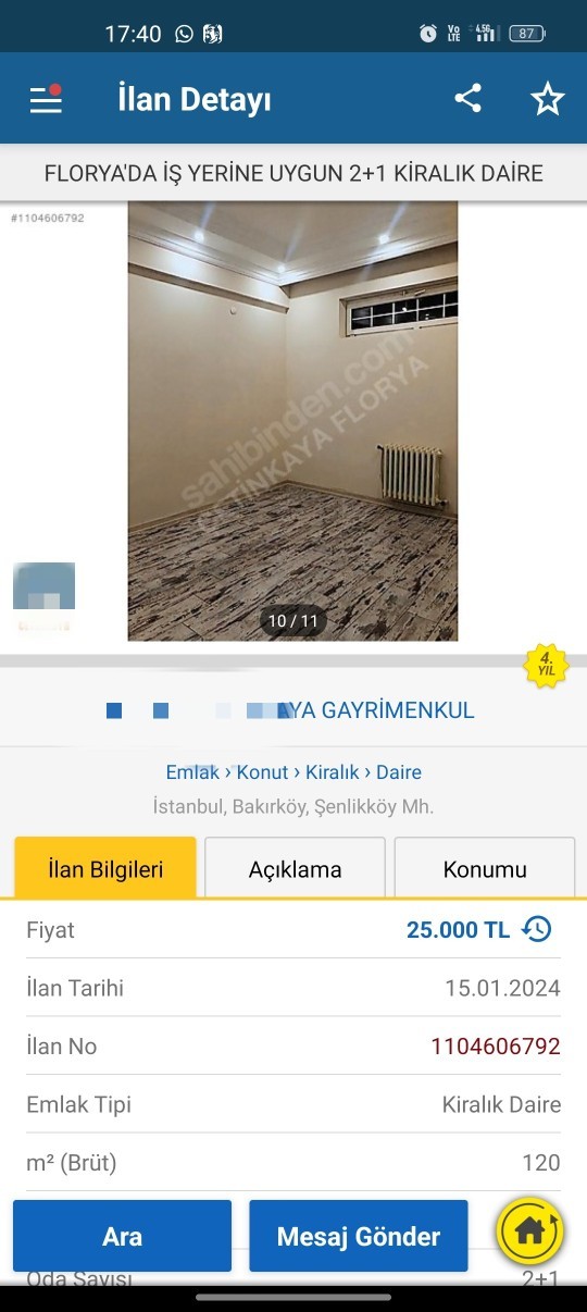 Bodrum kat daire 25 bin TL kira fiyatı ne düşünüyorsunuz?