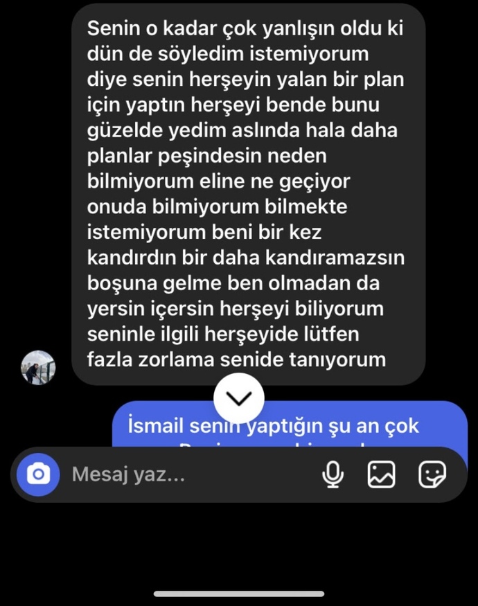 Eski sevgilimin attığı mesaj çok canım yanıyor bakar mısınız?