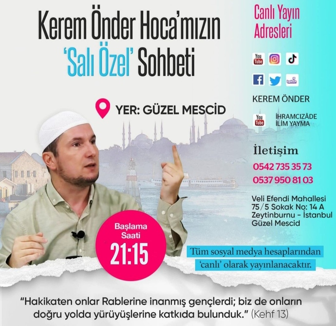 Bu akşam instagramda ve youtube de canlı sohbet var gelicek mısınız?