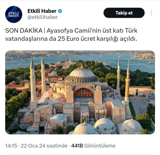 25€ (820₺civarı) bir ücret ile Ayasofyaya girer miydiniz?