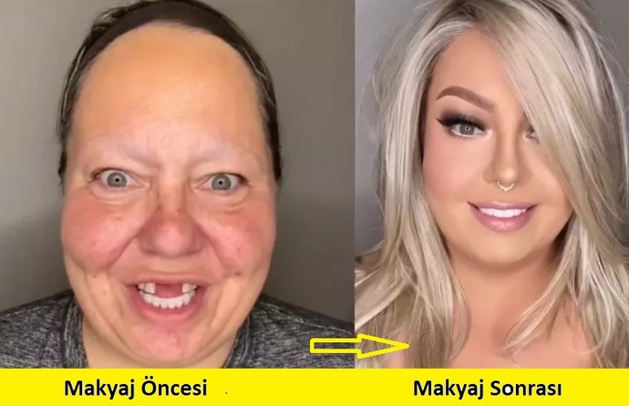 Kanadalı fenomen Sarah, makyaj öncesi ve makyaj sonrası fotoğrafıyla hayret ettirdi! Siz de makyaj sonrası böyle değişiyor musunuz?