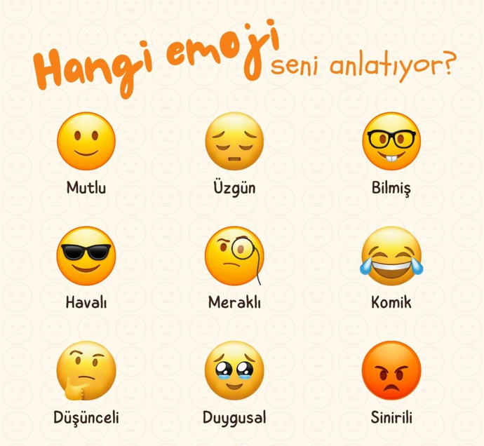 Seni anlatan emojiler hangisi?