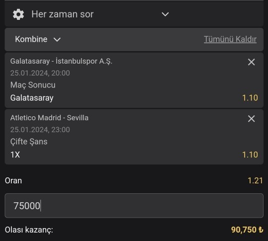 15 bin için 75 bin risk alirmisin?