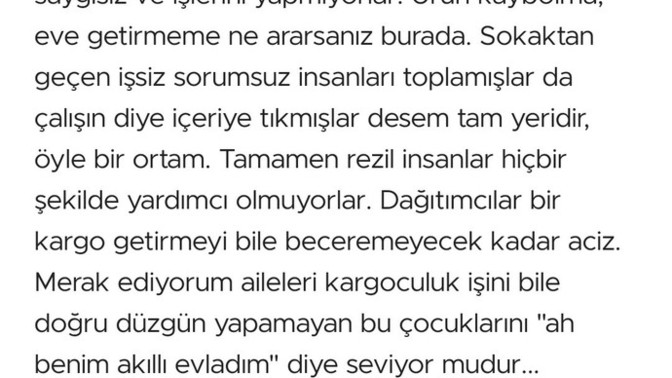 Kargo hakkında Şikayette bulundum cevap alamadım?