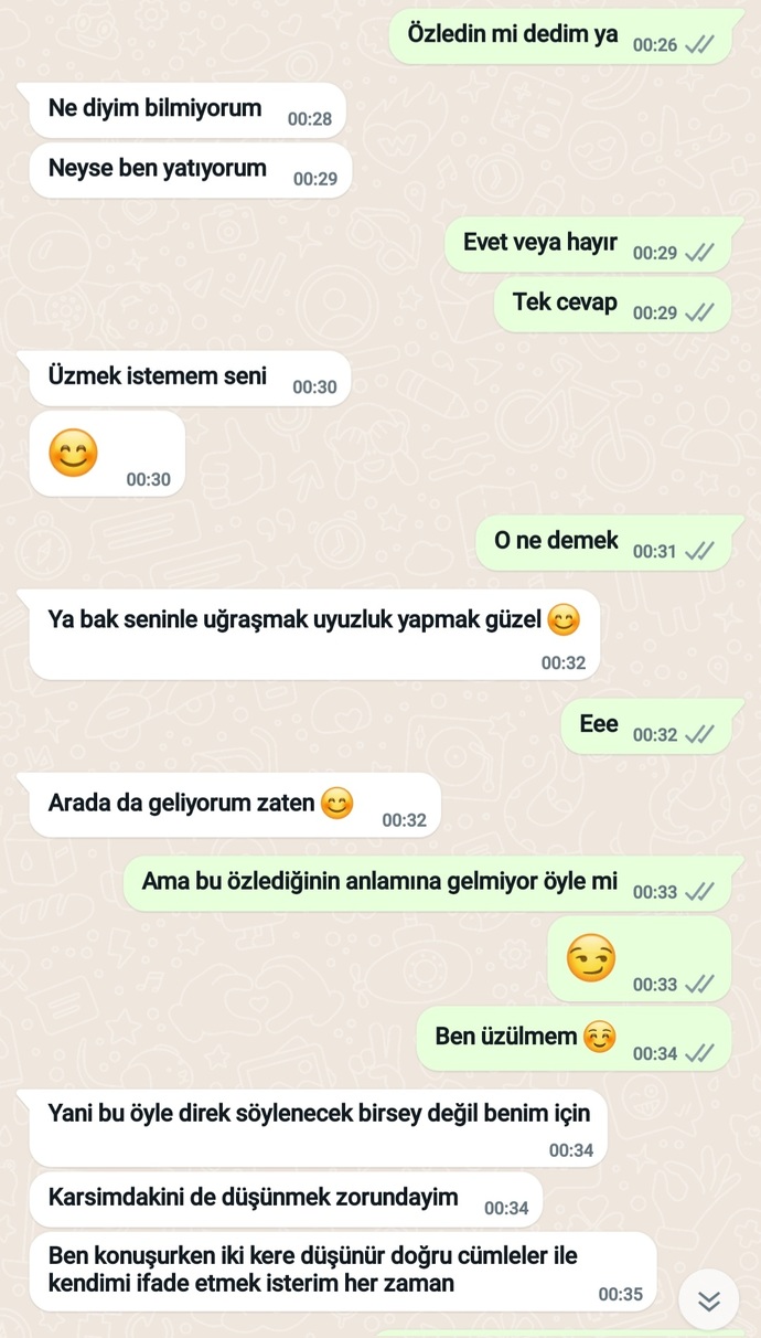 Sizce hoşlanmıyor mu?