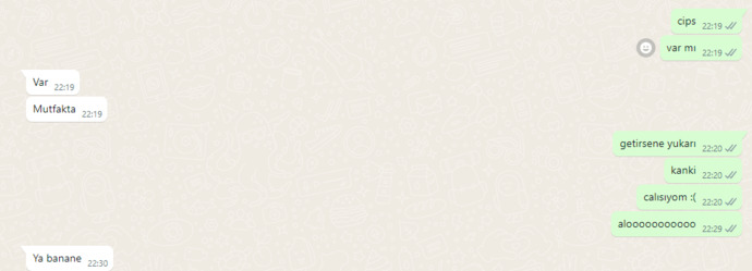 Ev ahalisi ile evdeyken de mesajlaşıyor musunuz?