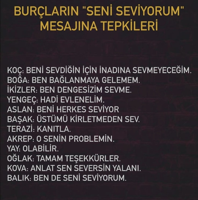 Burçların seni seviyorum mesajına verdikleri tepkileriymış, sen nasıl tepki verirsin?