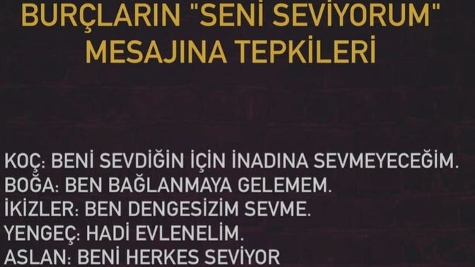 Burçların seni seviyorum mesajına verdikleri tepkileriymış, sen nasıl tepki verirsin?