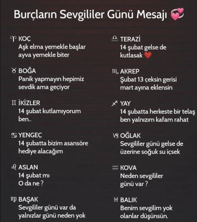 Burçların sevgililer günü mesajı nedir?