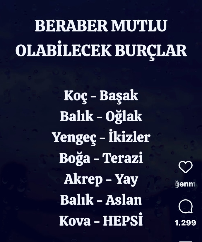 Beraber mutlu olabilecek burçlar, sence hangi burçlar mutlu😄?