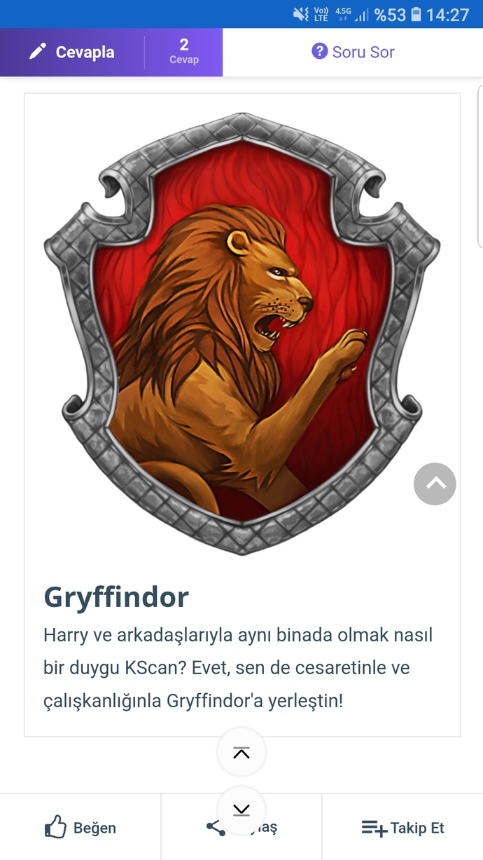 Tercihlerine göre hangi Hogwarts binasına aitsin?