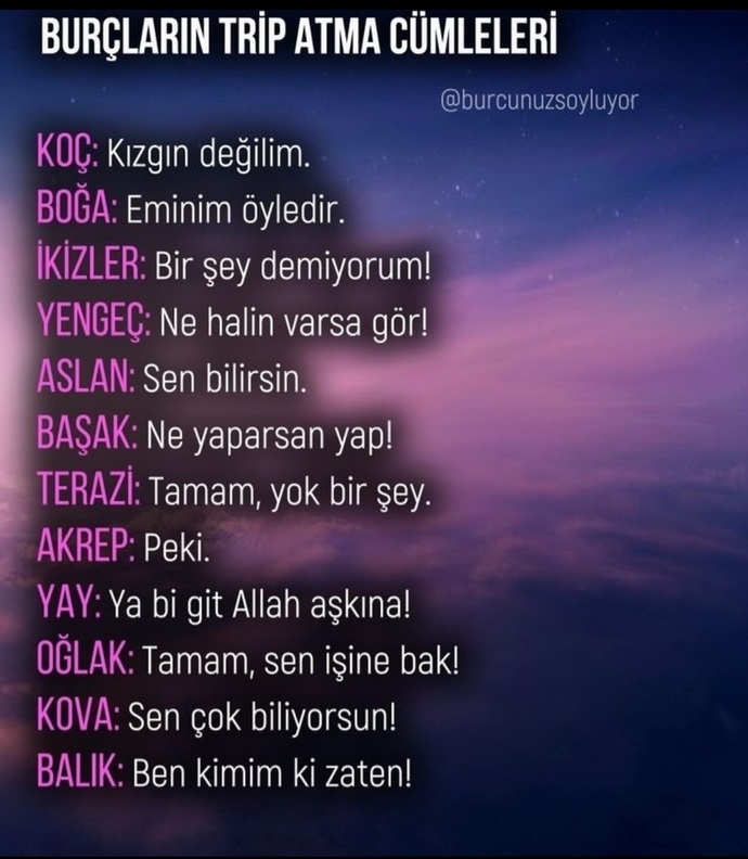 Sen trip atarken ne söylersin?