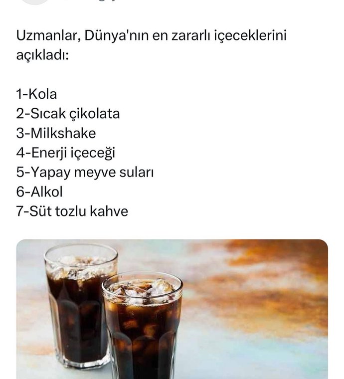 Dünyanın en zararlı içecekleri açıklanmış siz içiyor musunuz?