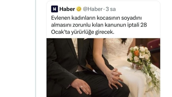 Evlenen kadınların kocasının soyadını alma zorunluluğu kalkıyor. Siz bu konuda ne düşünüyorsunuz?