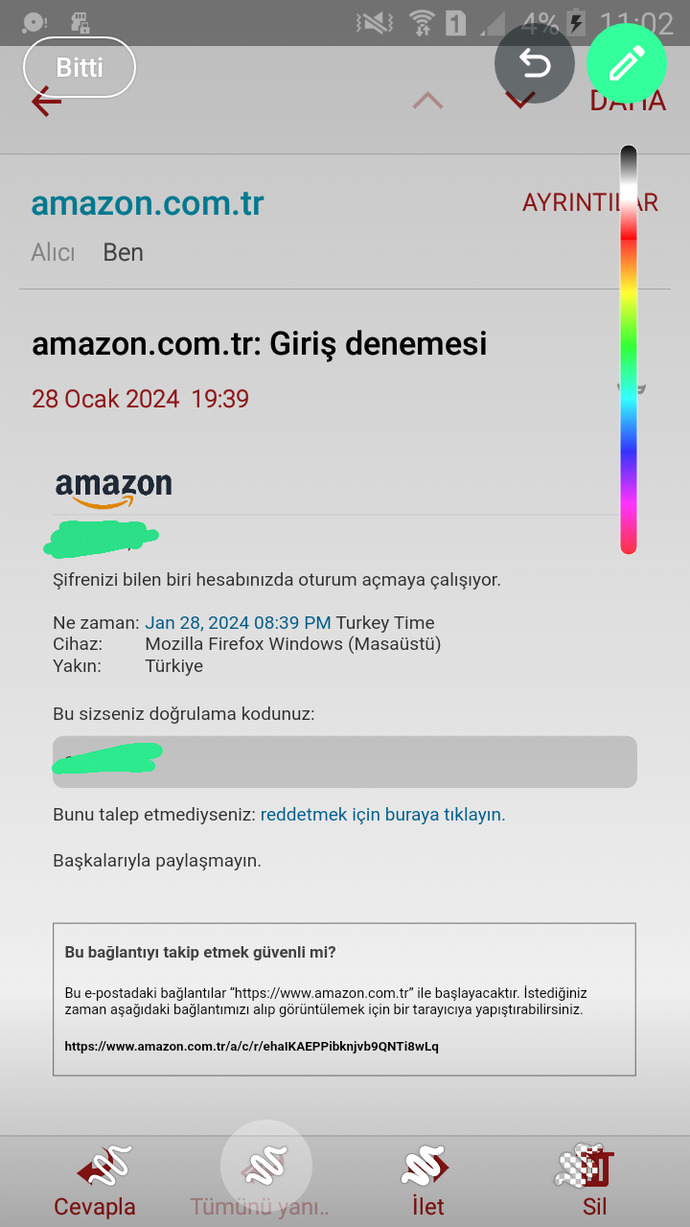Neden böyle bir mesaj gelmiş olabilir?