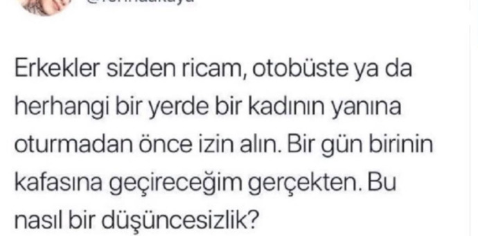 Toplu taşımada bir kadının yanına oturmak için izin almak gerekir mi?