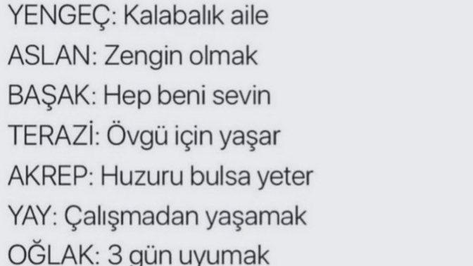 Senin burcunun hayali nedir?