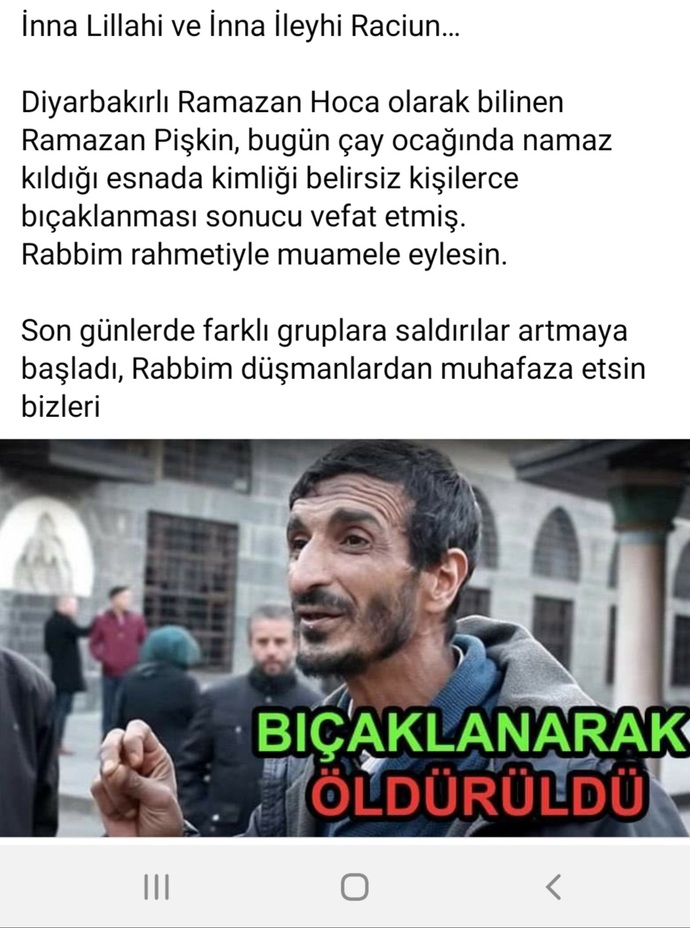 Diyarbakırli Ramazan hoca şehit edildi? Haberiniz var mı?