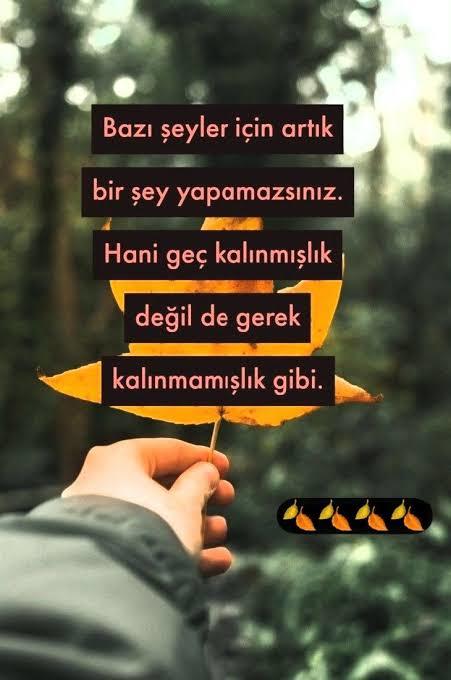 Bazı şeyler için artık çok geç diyormusunuz?