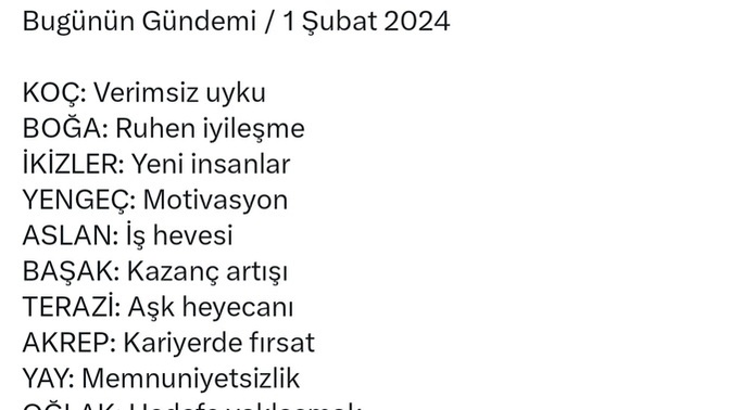 Burcuna göre bugün gündeminde ne varr?