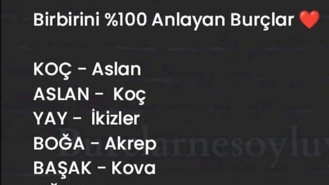 Burcunuz ve en iyi anlastiginiz burç hangisi?