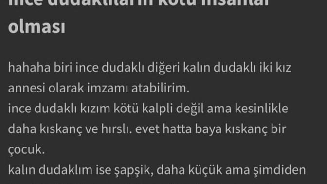 Araştırmaya göre ince dudaklılar kötü insanlar olarak belirlenmiş katılıyor musun?