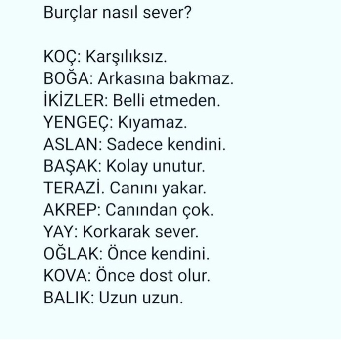 Sizin burcunuz nasıl sever?