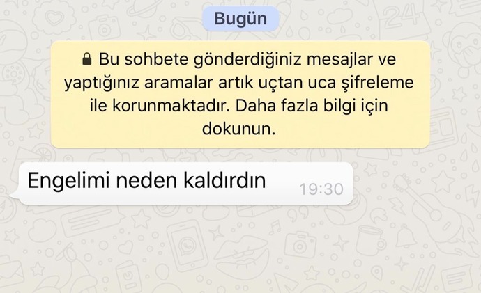 Engelleyip sonra engelinizi kaldıran kişiye yazar mısınız?