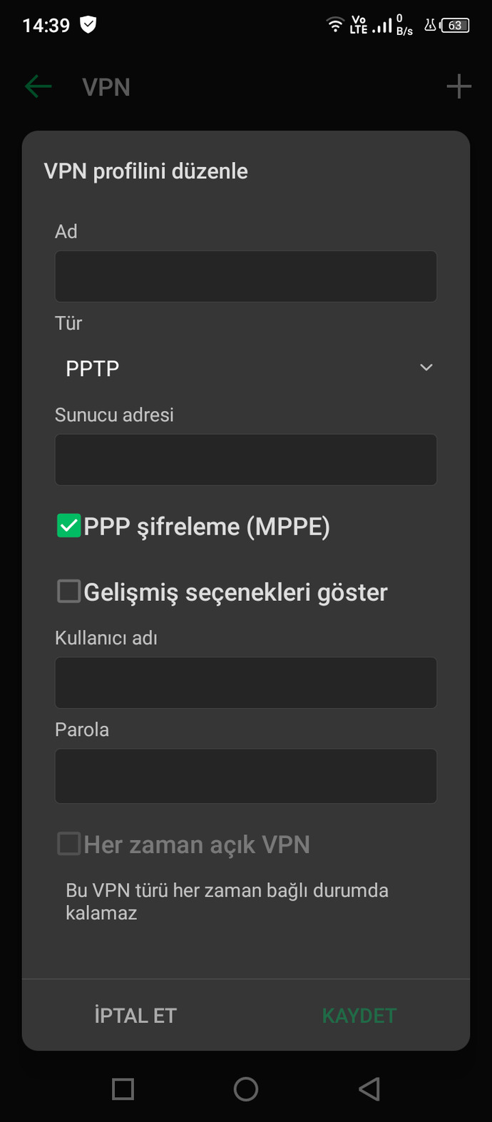 Telefondaki VPN nasıl kullanılır?