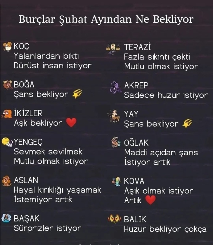 Şubat ayından beklentiniz nedir?