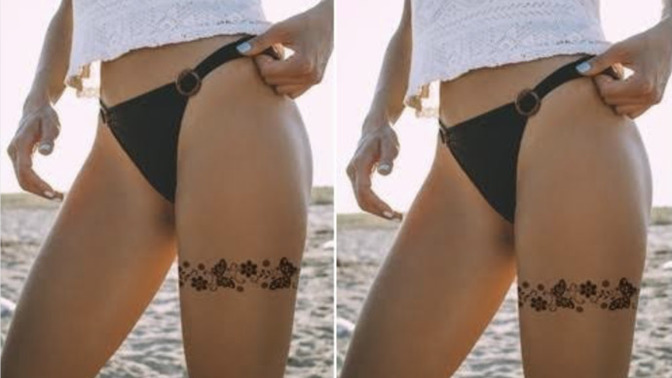 Üst bacak dövmesi seksi görünüyor mu?
