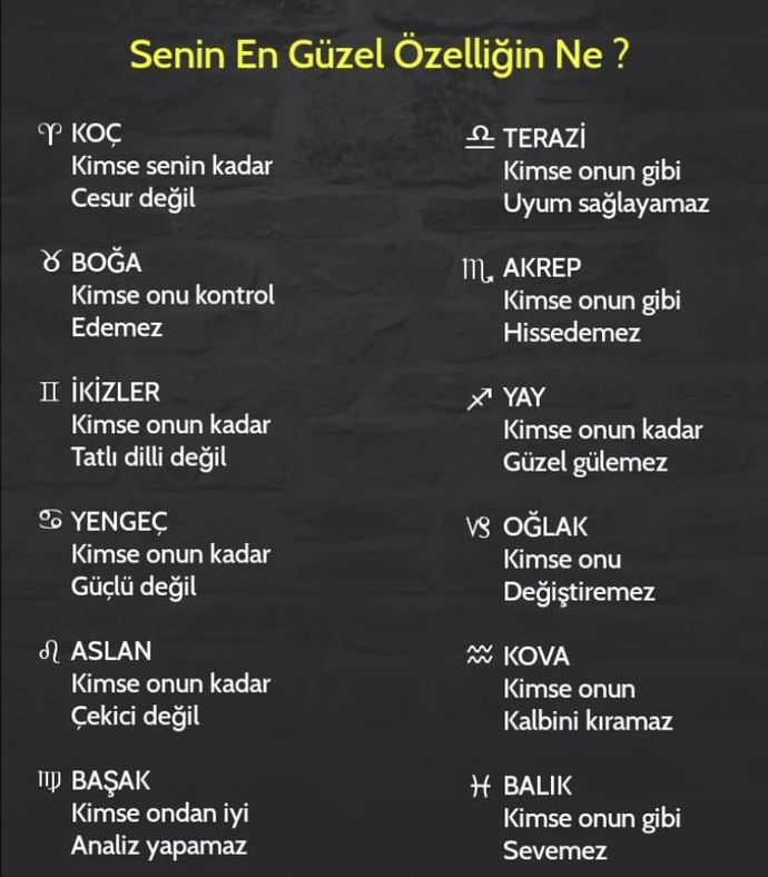 Burcunuzun en güzel özelliği nedir?