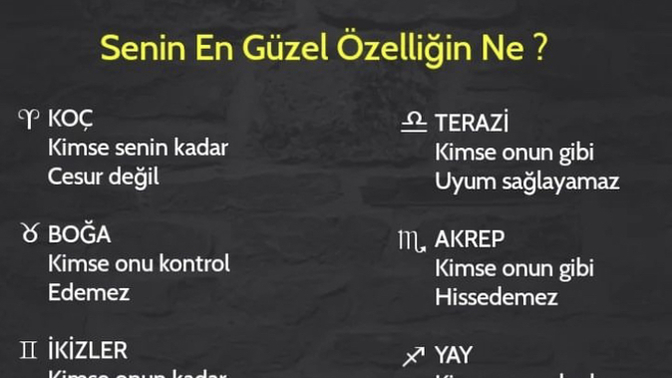 Burcunuzun en güzel özelliği nedir?