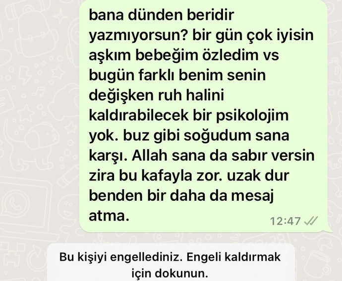 Aşık olduğum çocuğu engelledim. İyi demiş miyim?