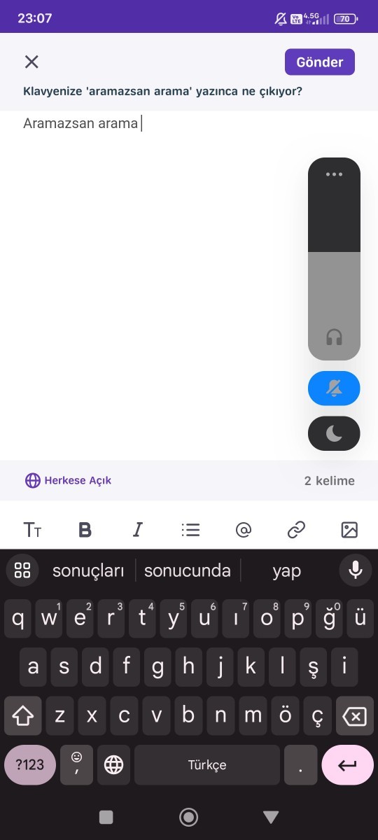 Klavyenize 'aramazsan arama' yazınca ne çıkıyor?