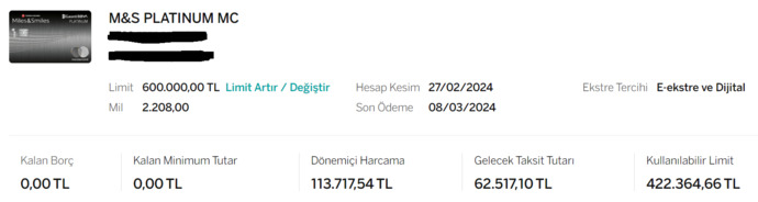 Kredi kartı limitiniz nedir, sık kullanır mısınız?