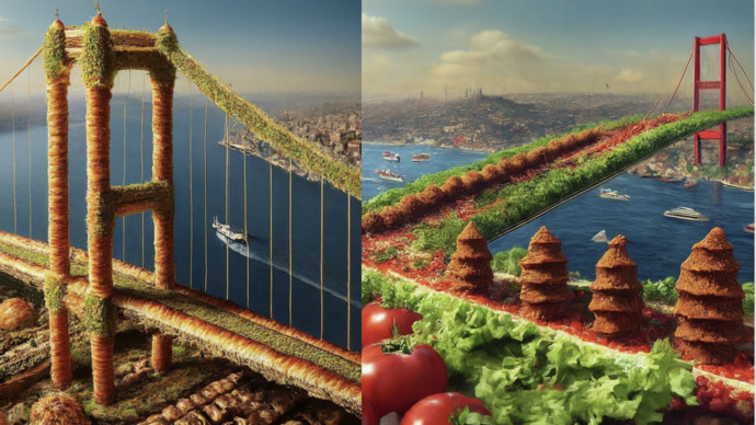 Google Türkiye, yapay zekâya tamamen yiyeceklerden oluşan bir İstanbul çizdirdi. En çok hangisini beğendiniz?