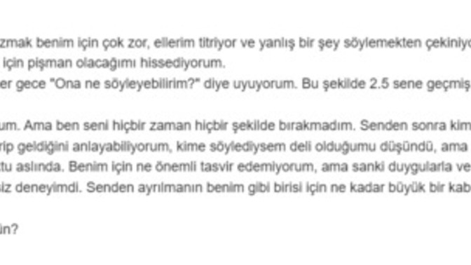 Eski sevgilim mesaj attı tekrar görüşmeli miyim sizce?