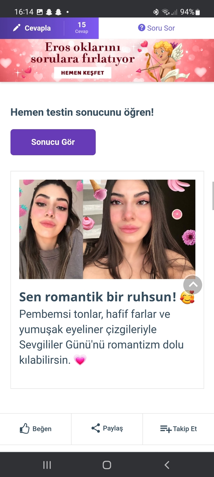 Sevgililer Günü için Mükemmel Makyajını Bul! Test Sonuçlarına Göre Hangi Tarz Sana Uygun?
