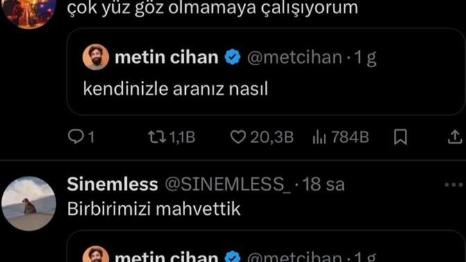 Sizin kendinizle aranız nasıl?