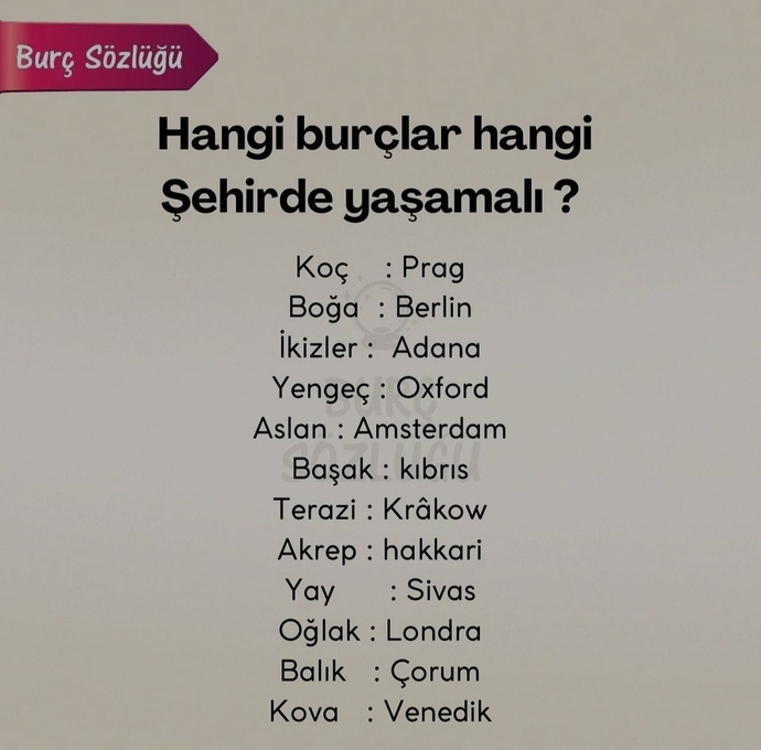 Burçların yaşaması gereken şehirlermiş! Size hangi şehir çıktı?