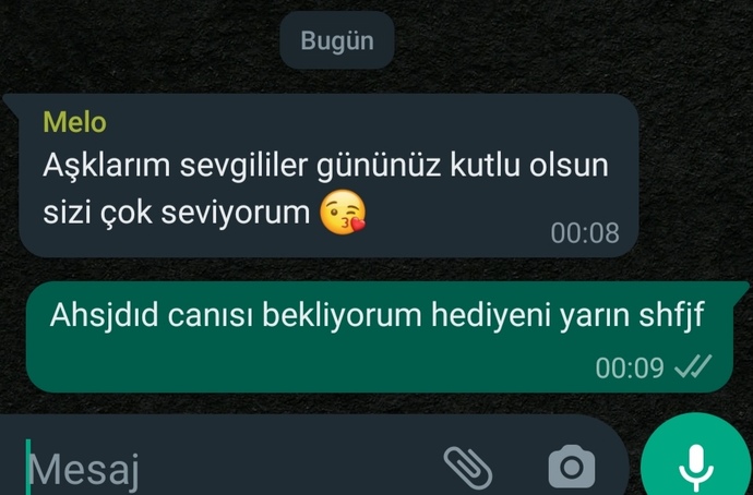 Sevgilinizden mesaj aldınız mı?
