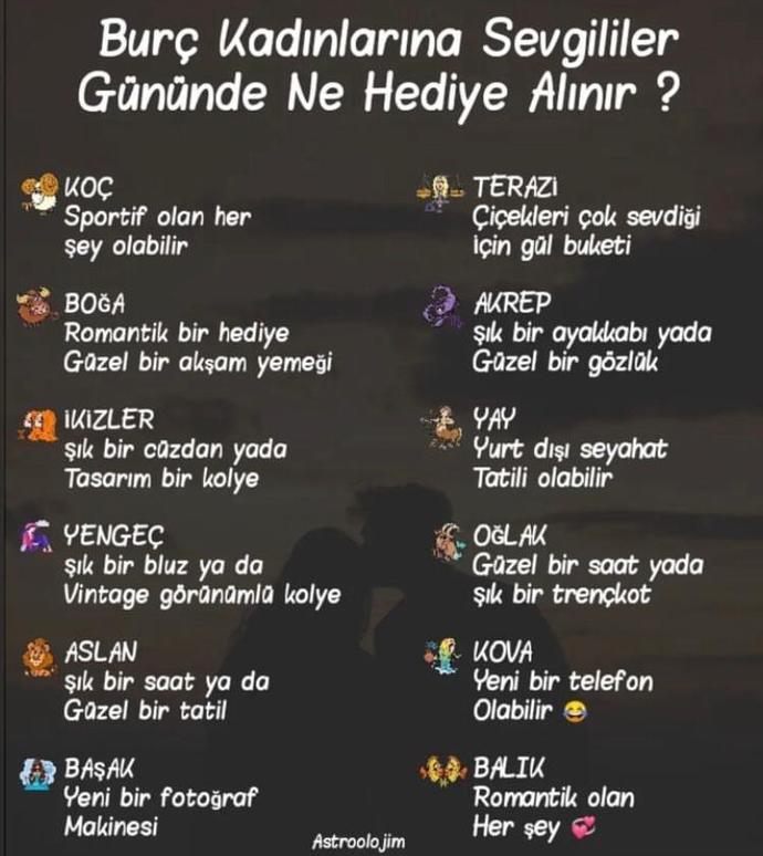 Burç kadınlarına Sevgililer Gününde ne hediye alınır?