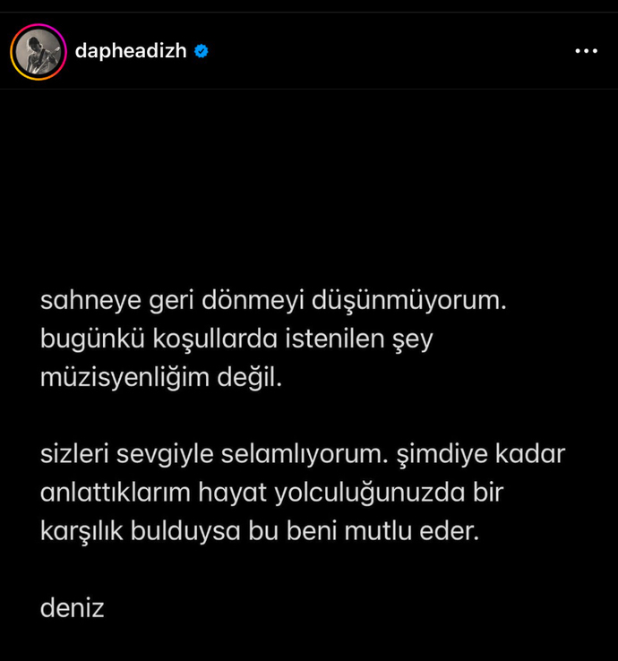Deniz Tekin müziği bıraktığını açıkladı şarkılarını dinler miydin?