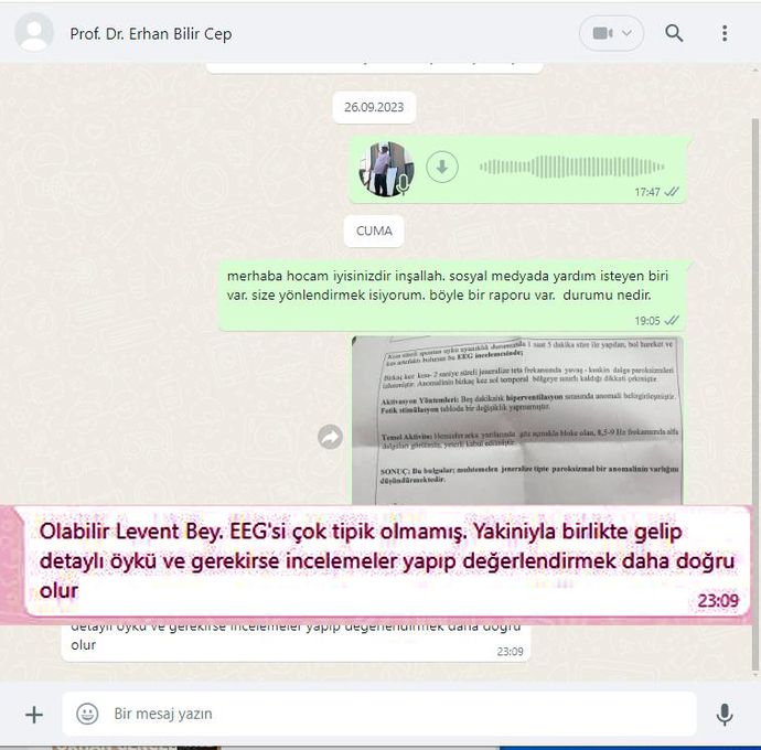 Merhaba eeg raporundan anlayanlar yazabilir mi?